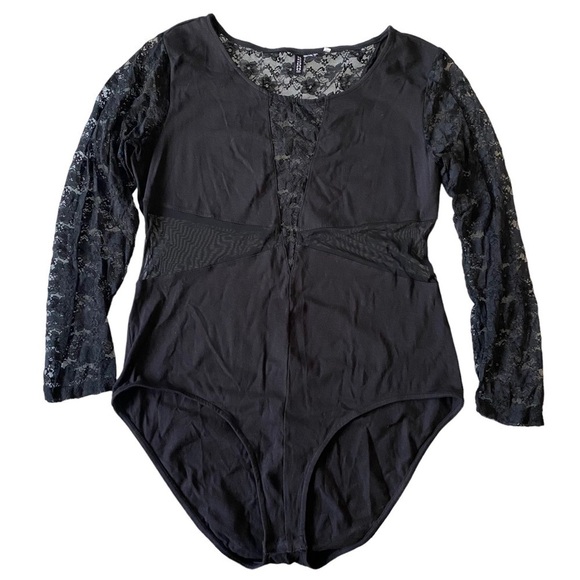 H&m Divided Lace & Sheer Long-Sleeve Bodysuit - Picture 1 of 10
